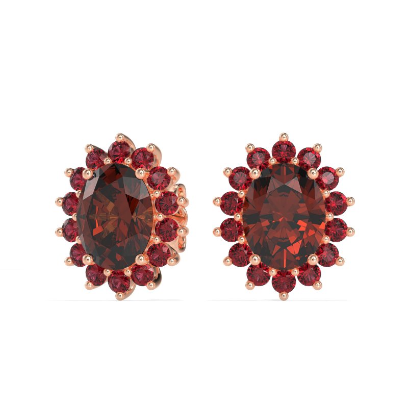 Princess Diana Oval Halo Earrings