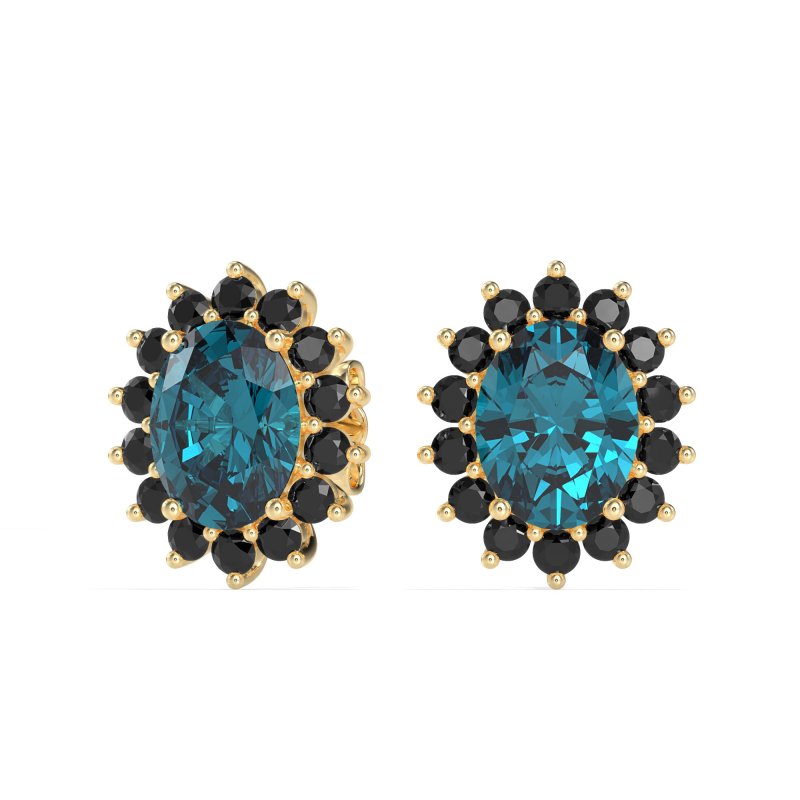 Princess Diana Oval Halo Earrings