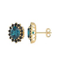 Princess Diana Oval Halo Earrings