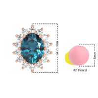 Princess Diana Oval Halo Earrings