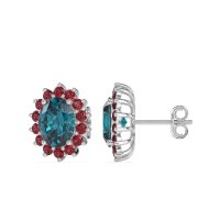 Princess Diana Oval Halo Earrings