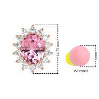 Princess Diana Oval Halo Earrings
