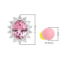 Princess Diana Oval Halo Earrings