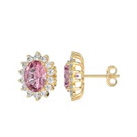Princess Diana Oval Halo Earrings