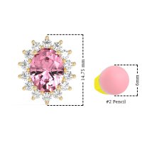 Princess Diana Oval Halo Earrings