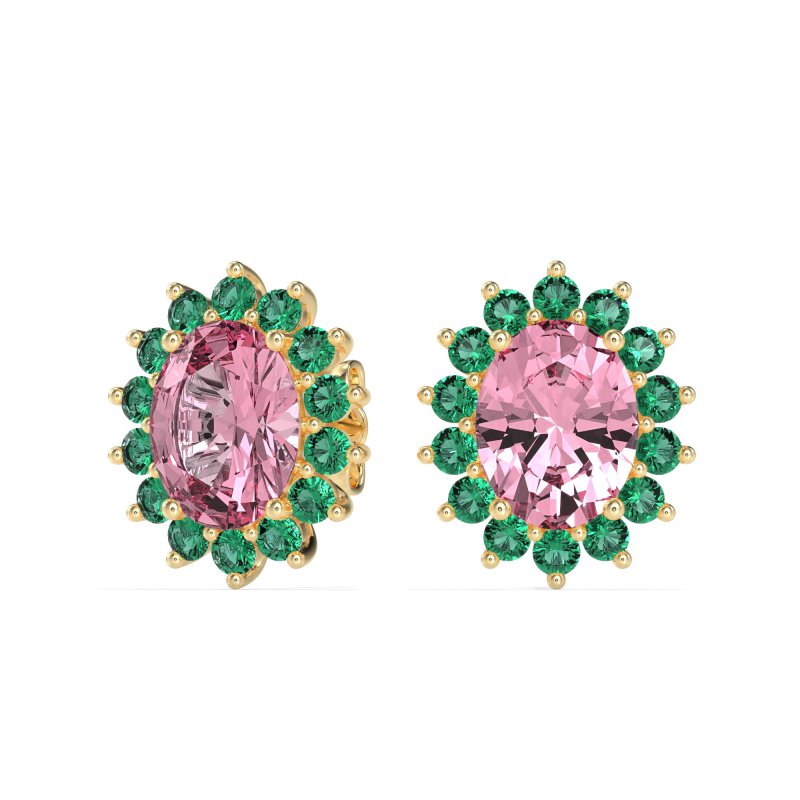 Princess Diana Oval Halo Earrings