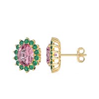 Princess Diana Oval Halo Earrings
