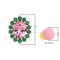 Princess Diana Oval Halo Earrings