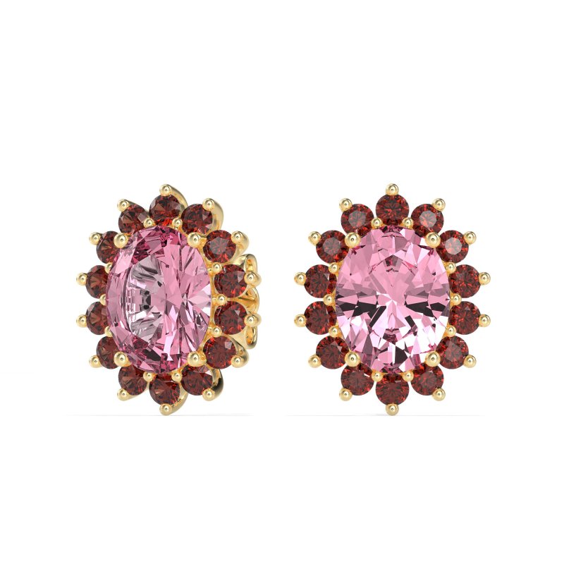 Princess Diana Oval Halo Earrings