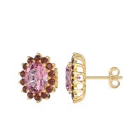 Princess Diana Oval Halo Earrings