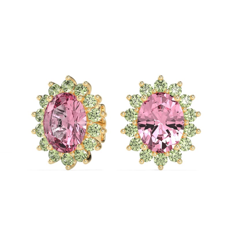 Princess Diana Oval Halo Earrings