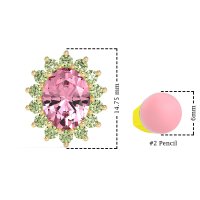 Princess Diana Oval Halo Earrings