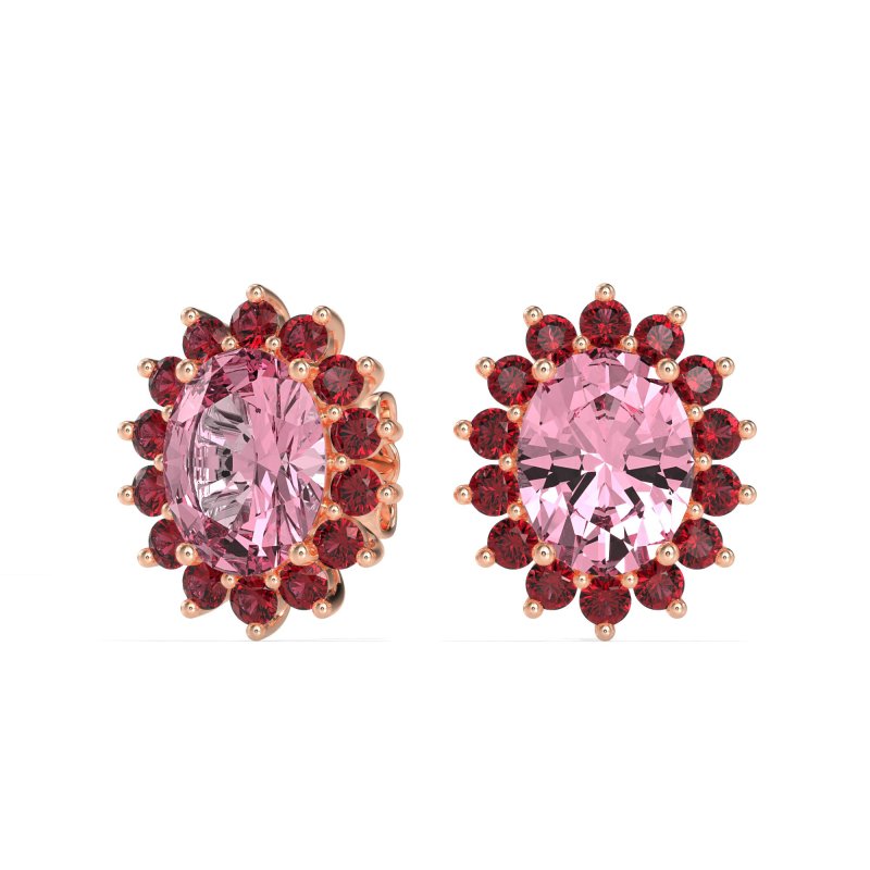 Princess Diana Oval Halo Earrings