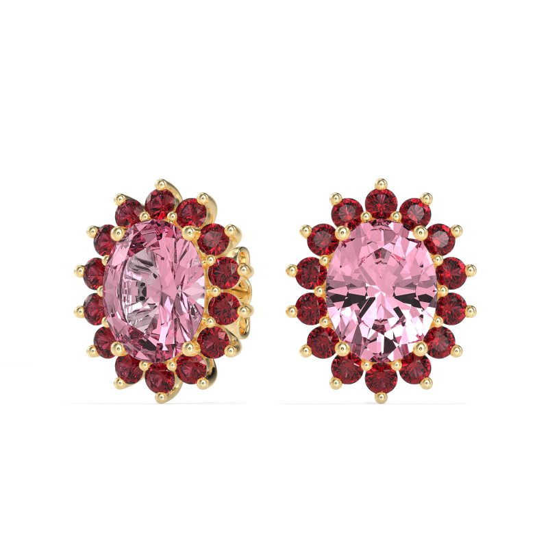 Princess Diana Oval Halo Earrings