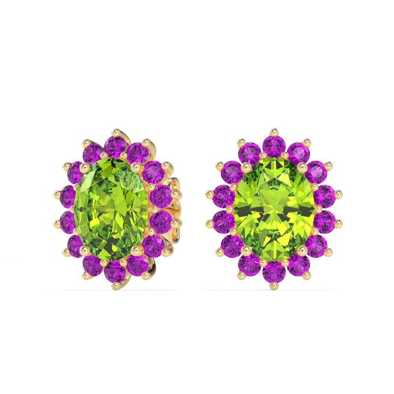 Princess Diana Oval Halo Earrings