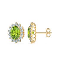 Princess Diana Oval Halo Earrings