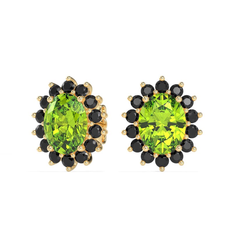 Princess Diana Oval Halo Earrings