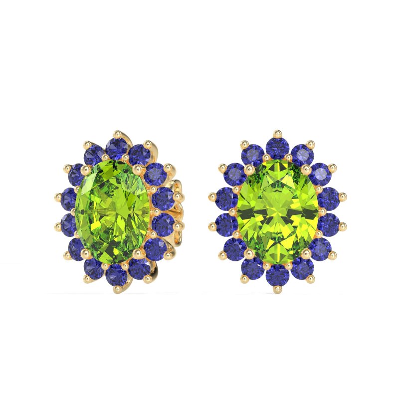 Princess Diana Oval Halo Earrings