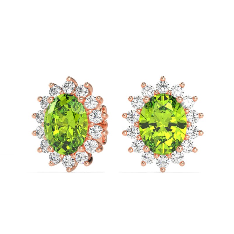 Princess Diana Oval Halo Earrings