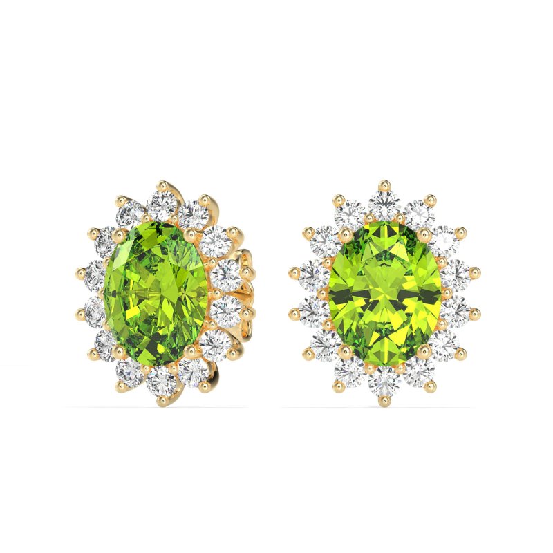 Princess Diana Oval Halo Earrings