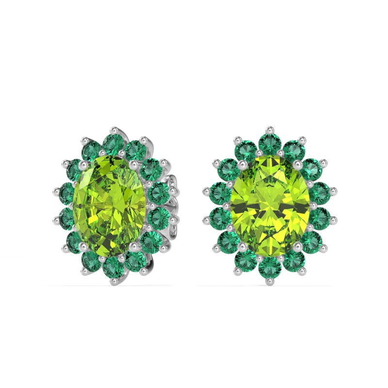 Princess Diana Oval Halo Earrings