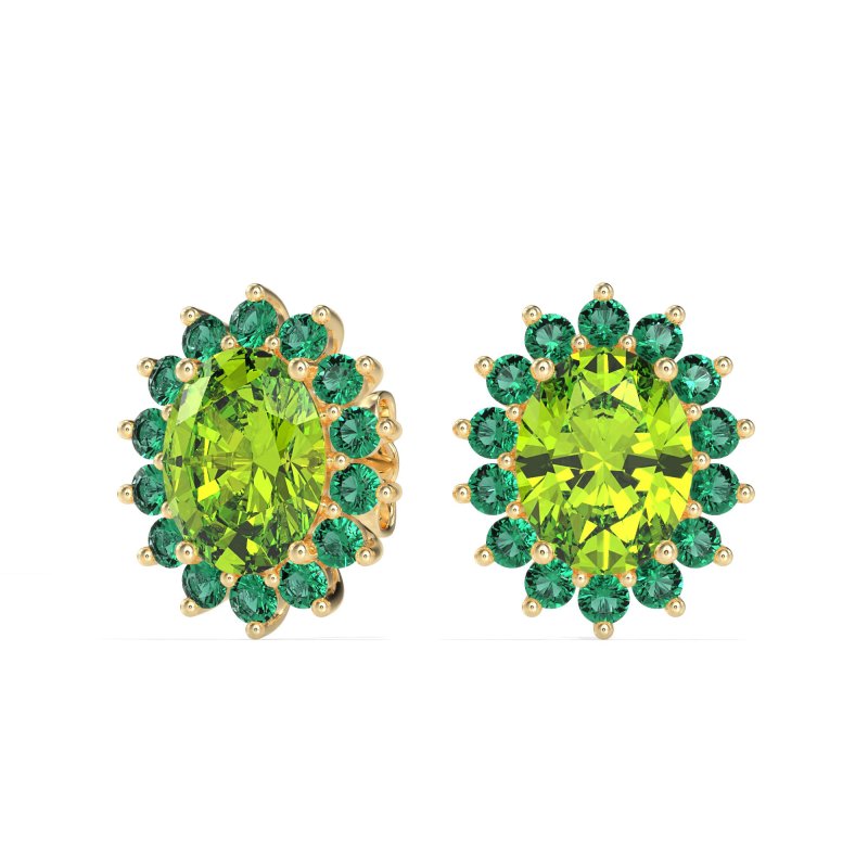 Princess Diana Oval Halo Earrings