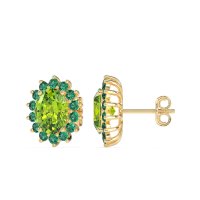 Princess Diana Oval Halo Earrings