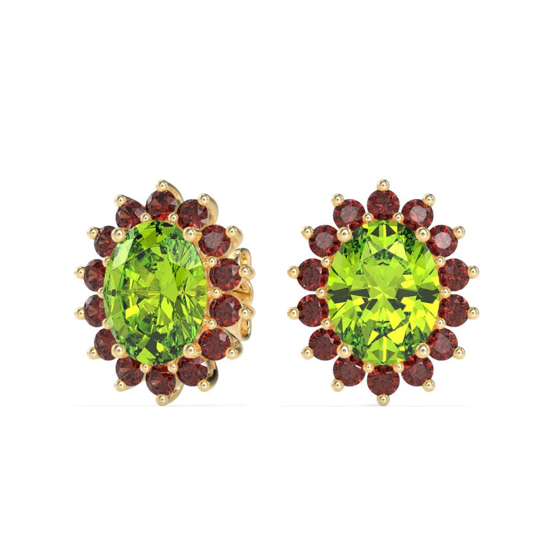 Princess Diana Oval Halo Earrings