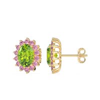 Princess Diana Oval Halo Earrings