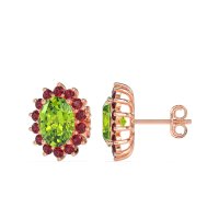 Princess Diana Oval Halo Earrings