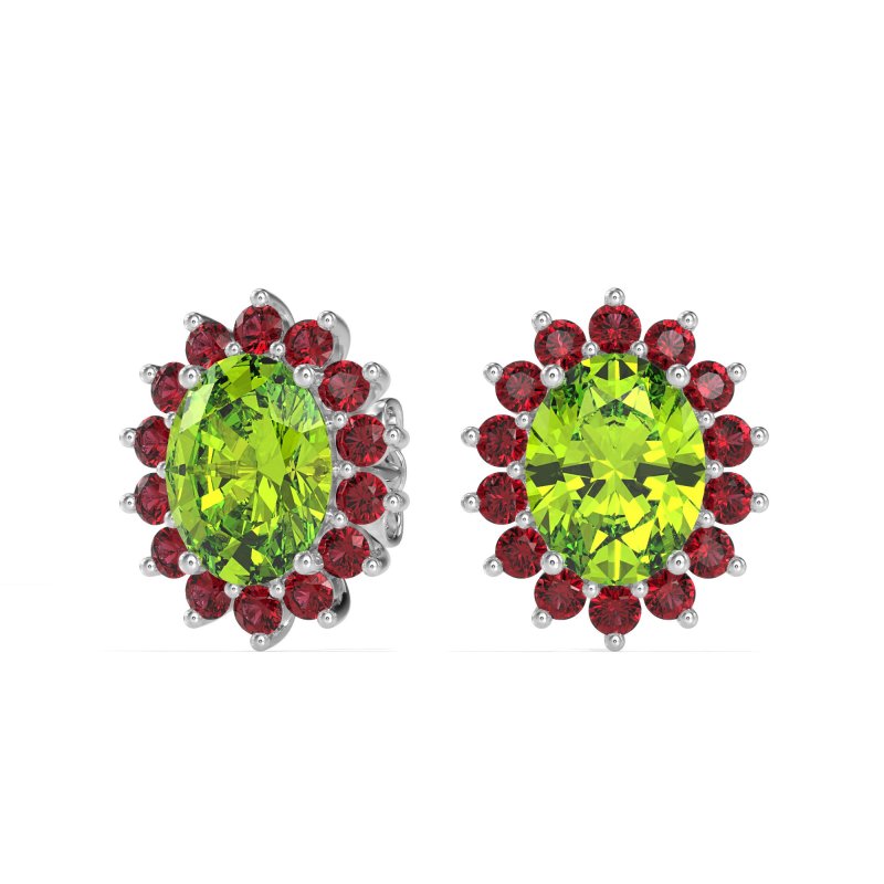 Princess Diana Oval Halo Earrings