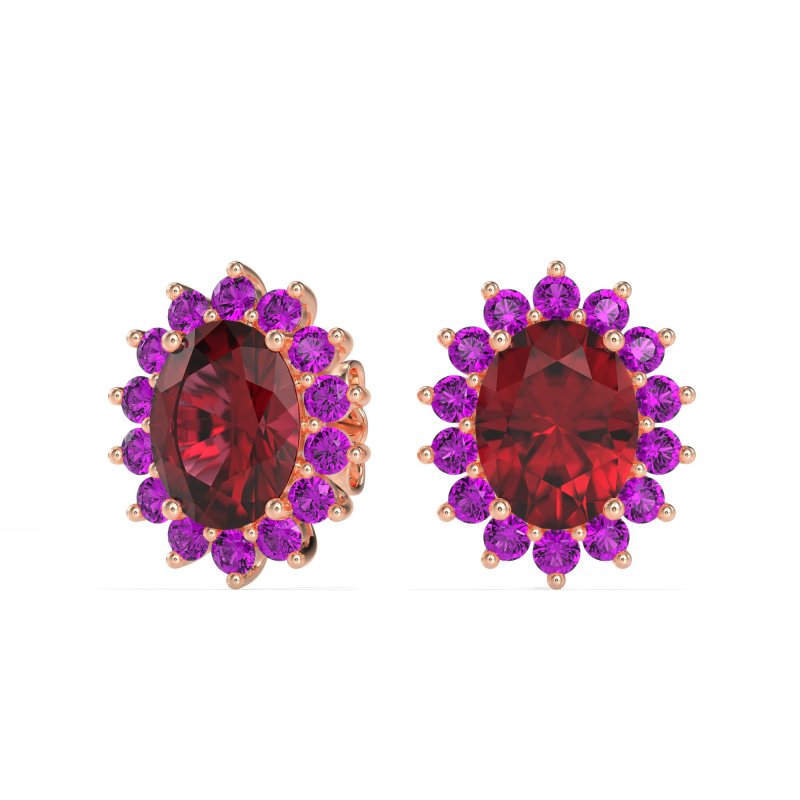 Princess Diana Oval Halo Earrings