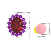 Princess Diana Oval Halo Earrings