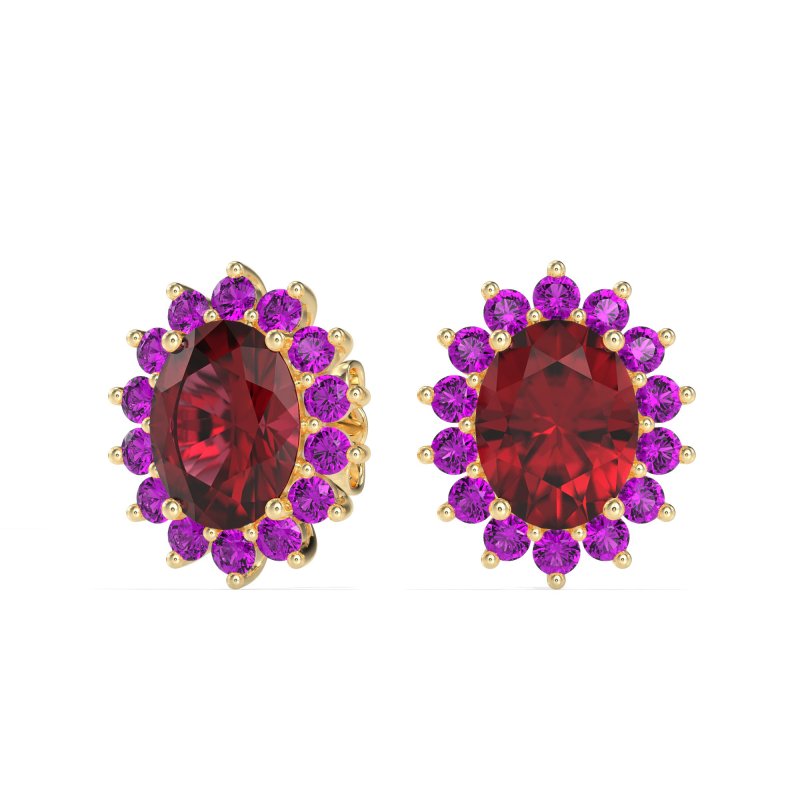 Princess Diana Oval Halo Earrings