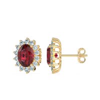 Princess Diana Oval Halo Earrings