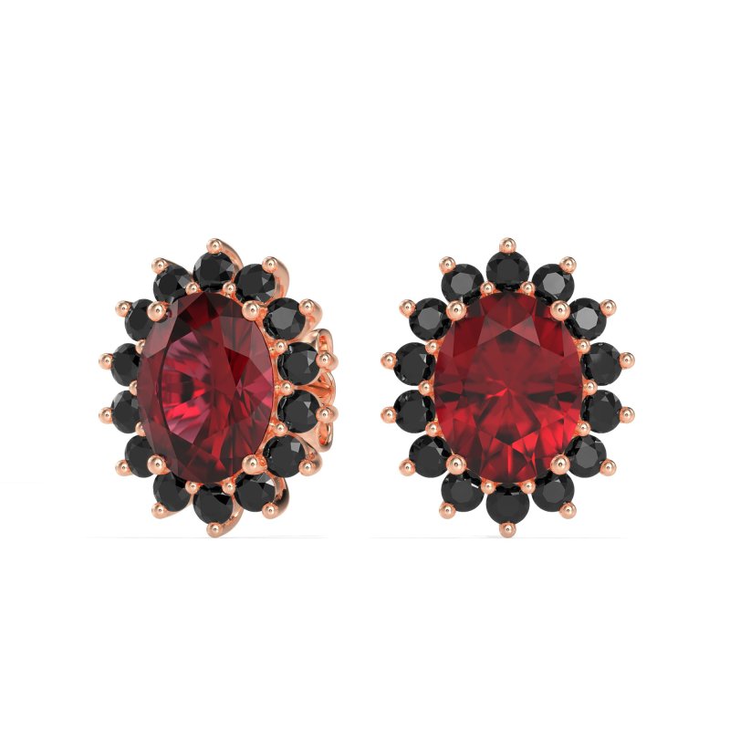 Princess Diana Oval Halo Earrings