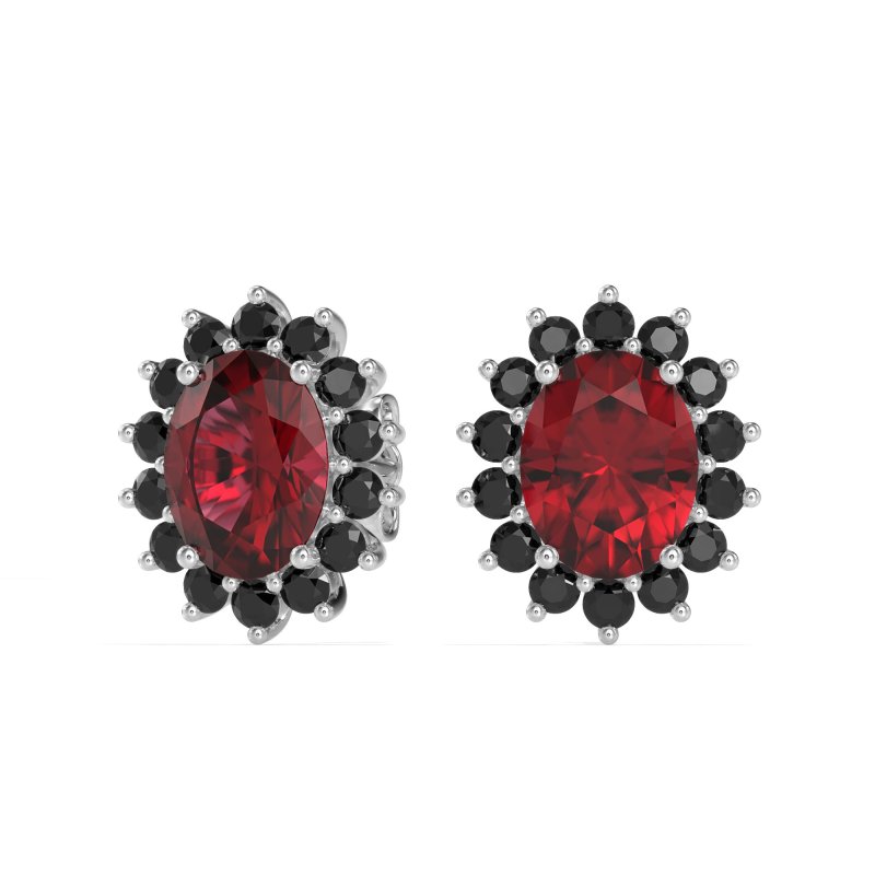Princess Diana Oval Halo Earrings