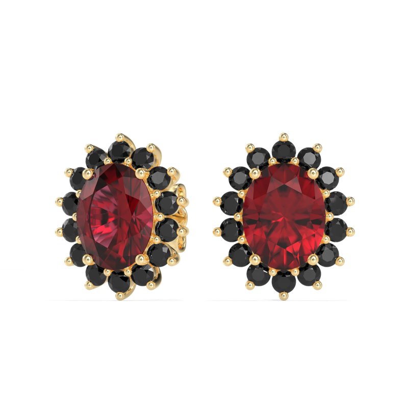 Princess Diana Oval Halo Earrings