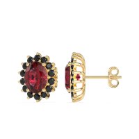 Princess Diana Oval Halo Earrings