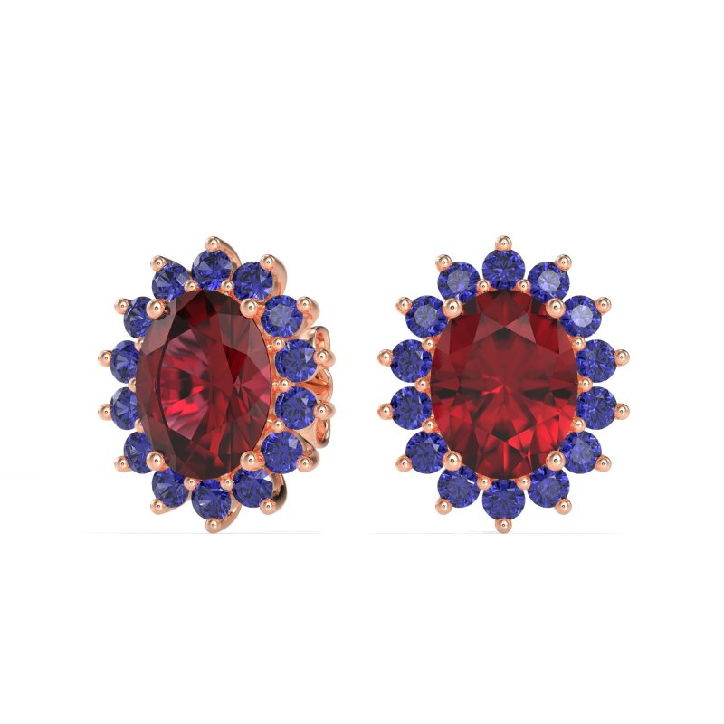 Princess Diana Oval Halo Earrings