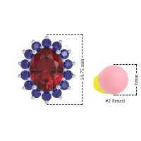 Princess Diana Oval Halo Earrings