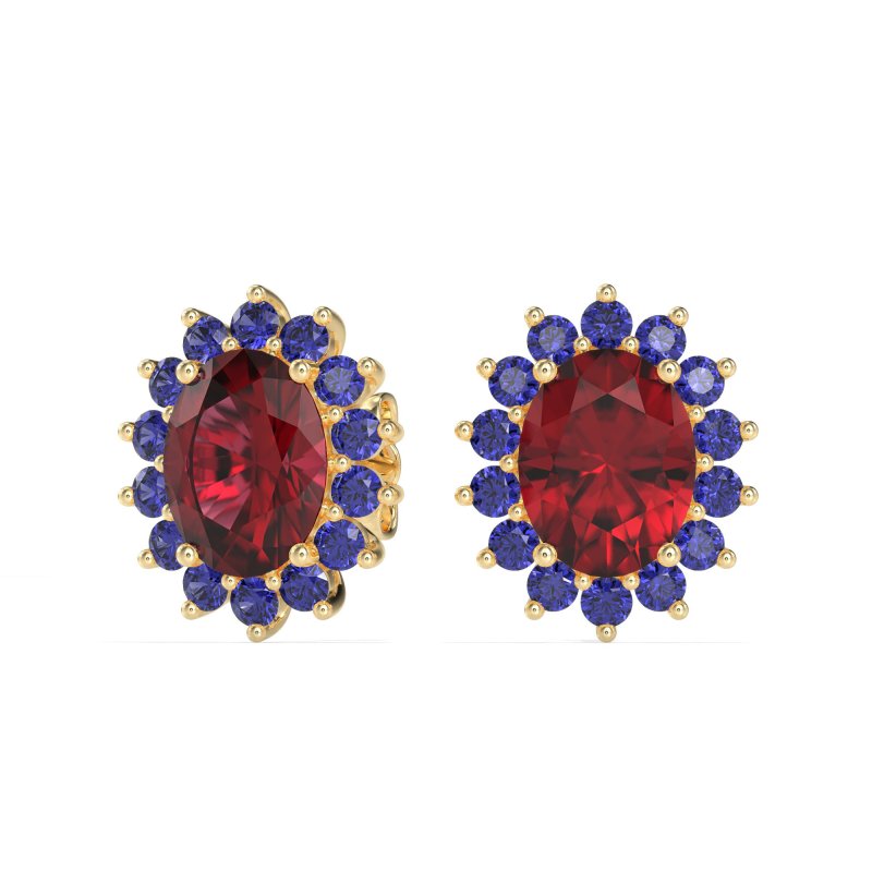 Princess Diana Oval Halo Earrings