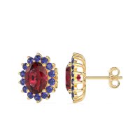 Princess Diana Oval Halo Earrings