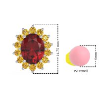 Princess Diana Oval Halo Earrings