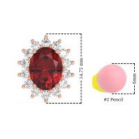Princess Diana Oval Halo Earrings