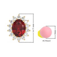 Princess Diana Oval Halo Earrings