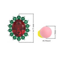 Princess Diana Oval Halo Earrings