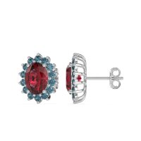 Princess Diana Oval Halo Earrings