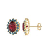 Princess Diana Oval Halo Earrings