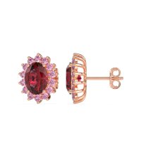 Princess Diana Oval Halo Earrings